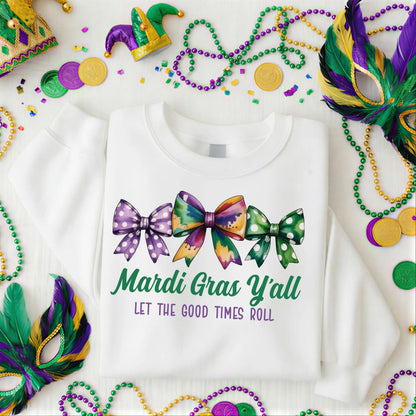 Mardi Gras Coquette Bow Fleur de Lis PNG | Digital Download