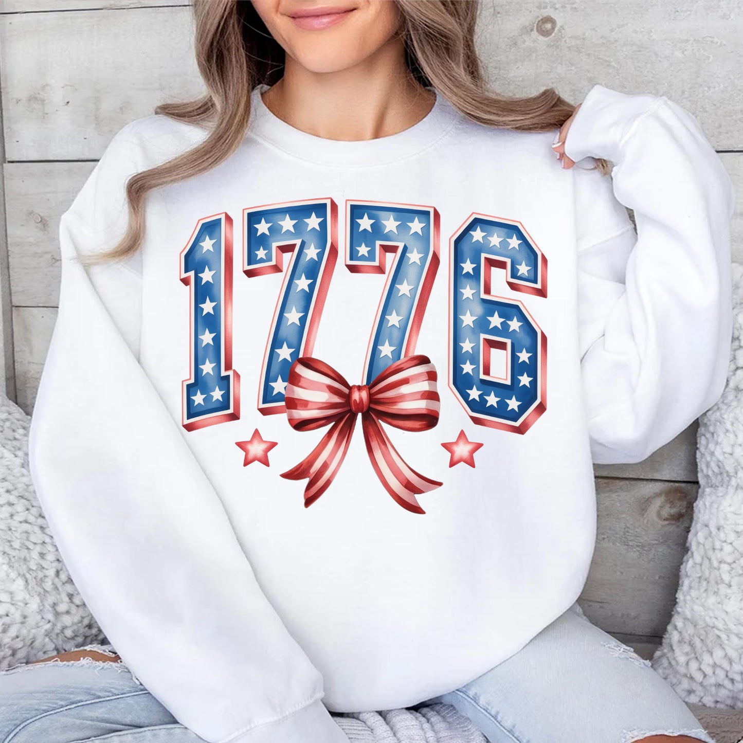1776 Stars & Stripes PNG | Patriotic Coquette Bow Sublimation Design | Digital Download