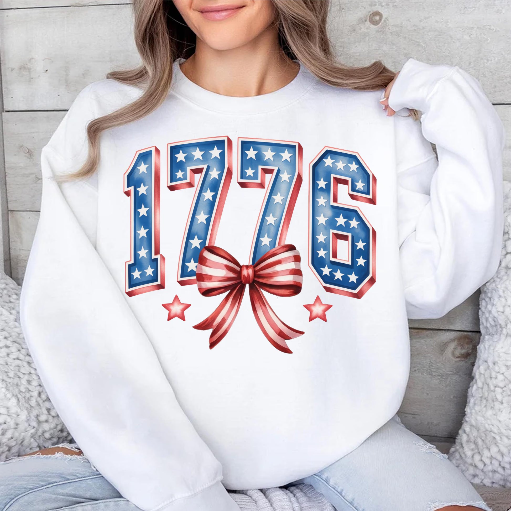 1776 Stars & Stripes PNG | Patriotic Coquette Bow Sublimation Design | Digital Download