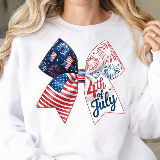 4th of July Coquette Bow PNG | Red White Blue American Flag Bow Design | Patriotic Sublimation PNG | Instant Digital Download