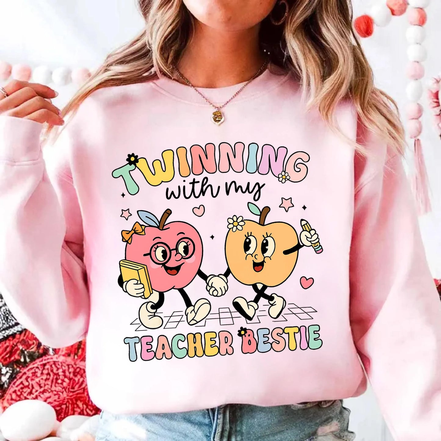 Teacher Bestie PNG | Best Friend Teacher Sublimation Design File | Digital Download