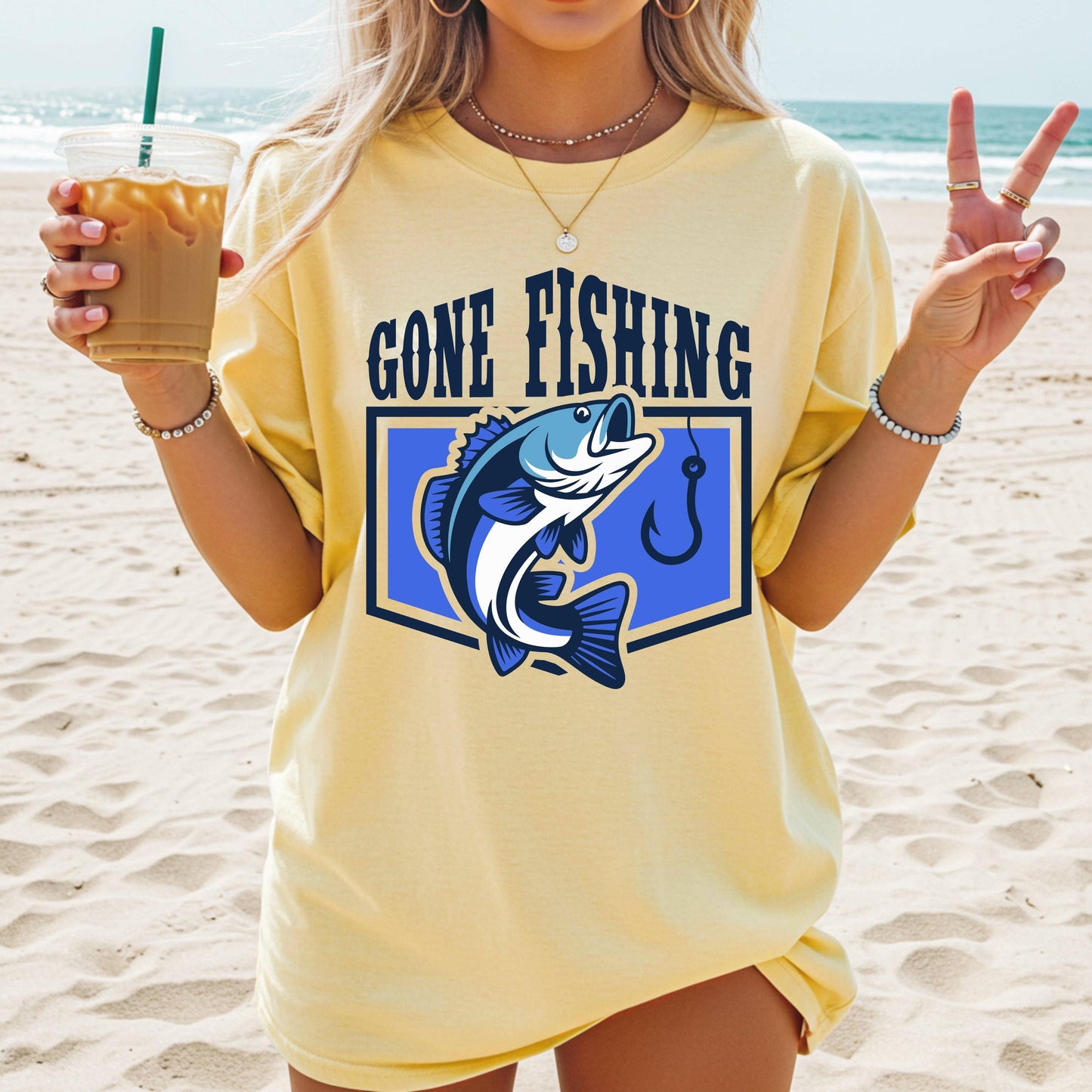 Gone Fishing SVG PNG | Bass Trout Lake Life Design | Sublimation Fishing Graphic | Digital Download