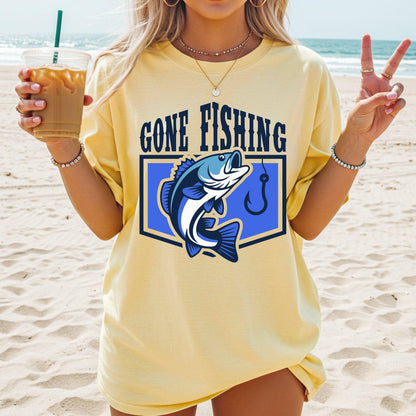 Gone Fishing SVG PNG | Bass Trout Lake Life Design | Sublimation Fishing Graphic | Digital Download