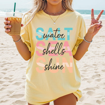Saltwater Seashells & Sunshine Beach Design | Summer Ocean SVG PNG | Digital Download