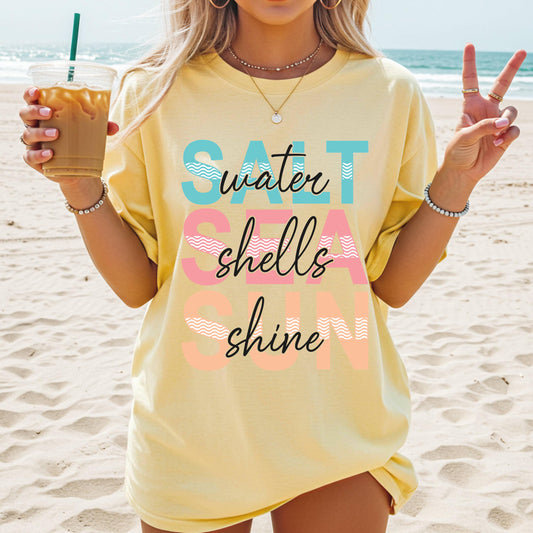 Saltwater Seashells & Sunshine Beach Design | Summer Ocean SVG PNG | Digital Download