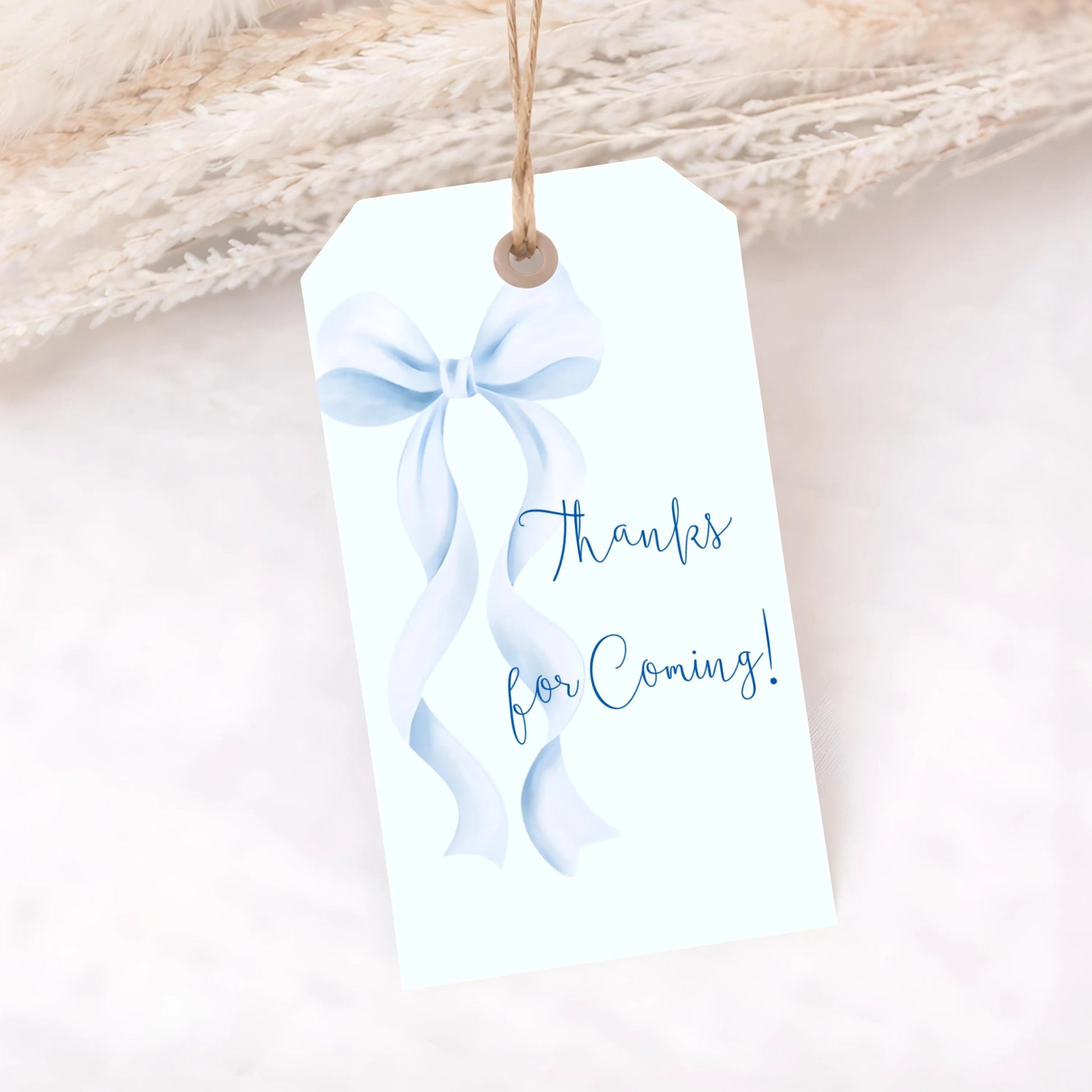 Coquette Blue Bow Birthday Party Bundle, Editable Invitation, Welcome Sign (Digital Download).